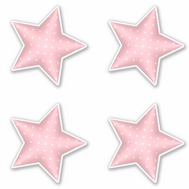 Pegatina Estrellas de puntos rosados de Baby Shower Puffy P (Anverso)