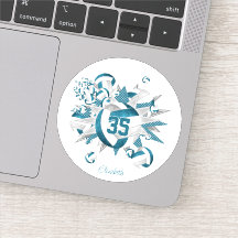 Estrellas de voleibol gris verde azulado chicas re