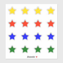 Pegatina Estrellas en cuatro colores