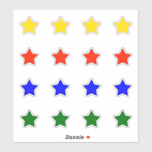 Pegatina Estrellas en cuatro colores