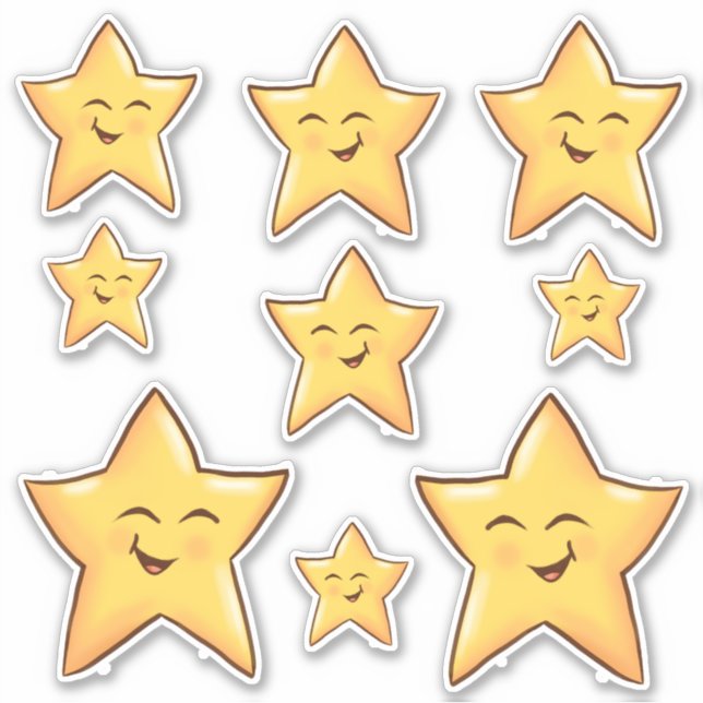 Pegatina Estrellas felices (Anverso)