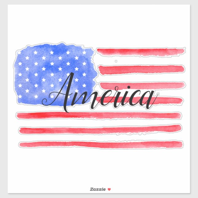 Pegatina Estrellas y bandas de bandera de Estados Unidos (Hoja)