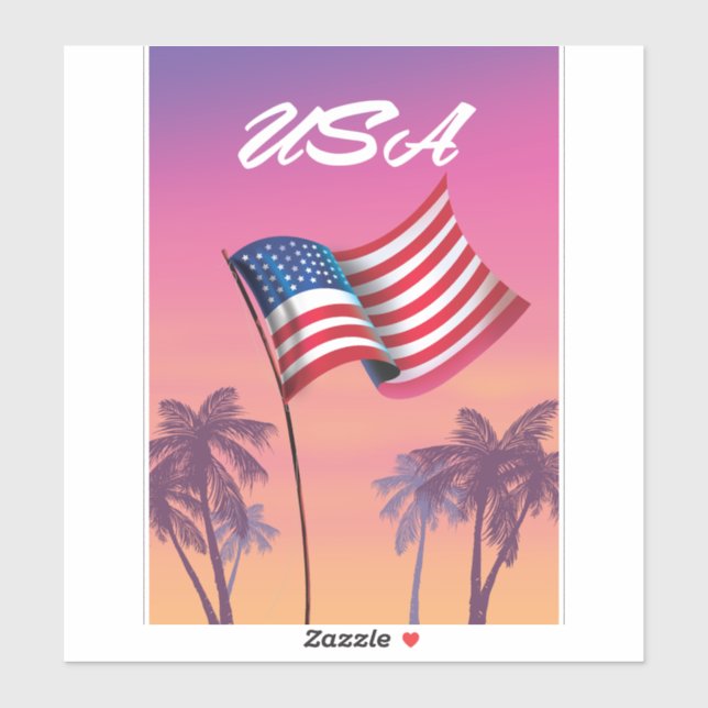 Pegatina Estrellas y rayas de Estados Unidos (Hoja)