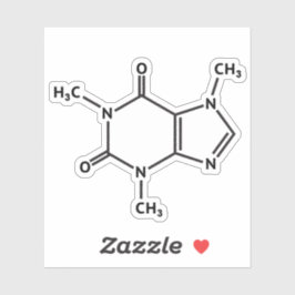 Pegatina Estructura molecular de la molécula cafeína