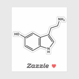 Pegatina Estructura molecular de la molécula de serotonina