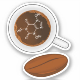 Pegatina Estructura molecular del café de Bean - Fórmula de