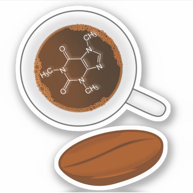 Pegatina Estructura molecular del café de Bean - Fórmula de (Anverso)