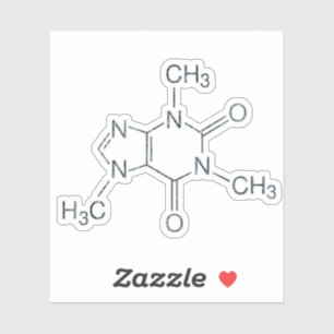 Pegatina Estructura química de la molécula de cafeína moder