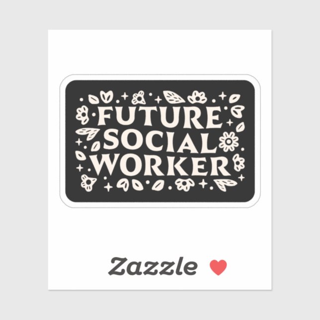 Pegatina Estudiante de futuros trabajadores sociales (Hoja)