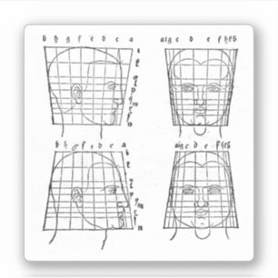 Pegatina Estudio de Albrecht Dürer sobre las proporciones h
