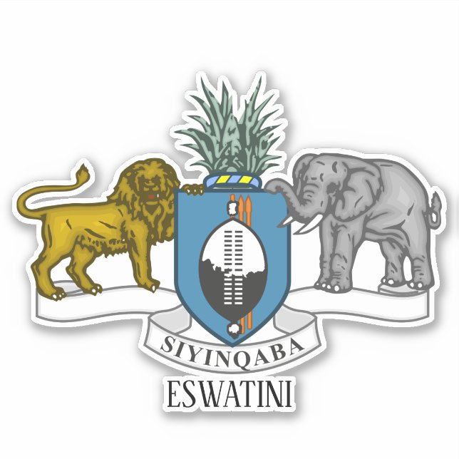 Pegatina Eswatini National Coat Of Arms Patriotic (Anverso)