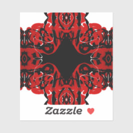 Pegatina Eternal Abstract Red Black White Fluid Art