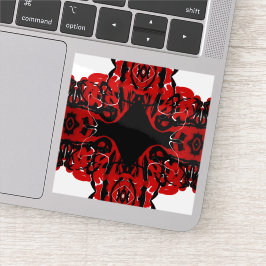 Pegatina Eternal Abstract Red Black White Fluid Art