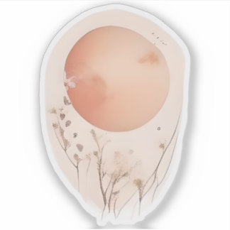 Pegatina Ethereal Sunset con flores silvestres