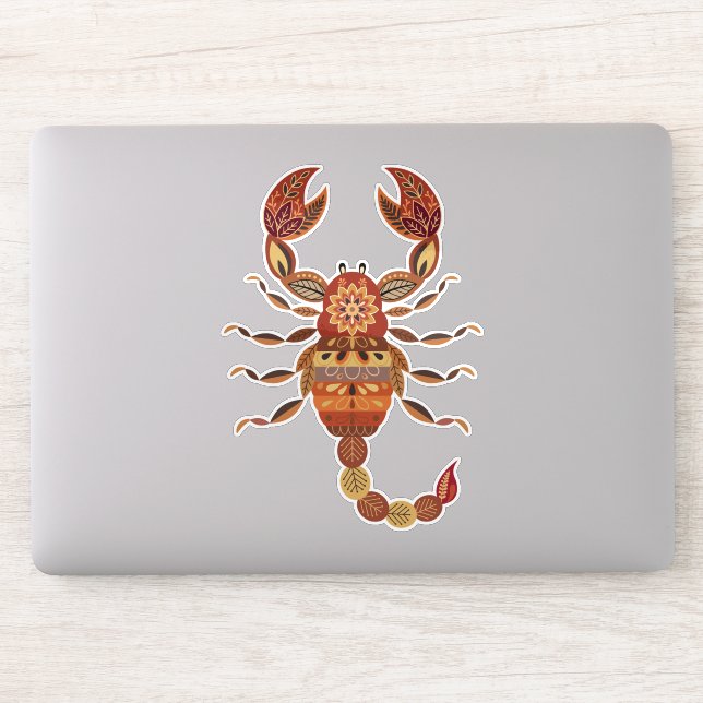 Pegatina Ethnic Floral Scorpion (Ordenador)