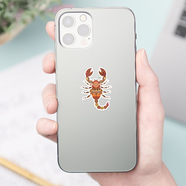 Pegatina Ethnic Floral Scorpion (Teléfono)