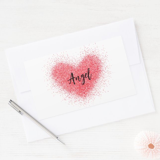 Pegatina, Etiqueta - Corazón Rojo (Sobre)