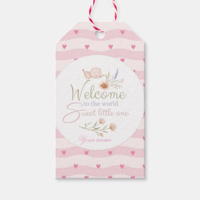 Pegatina / Etiqueta de Bienvenida Dulce Bebé (Anverso)