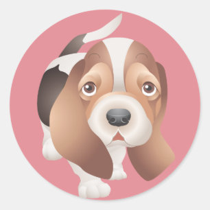 Pegatina / Etiqueta de cachorro de Basset Hound