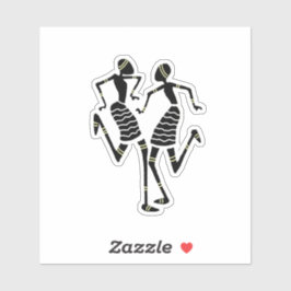 Pegatina Étnica, arte africano, impresionante danza de carn