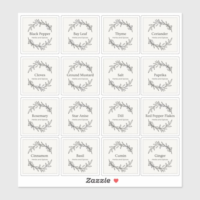 Pegatina Eucalyptus Cocina Herbs Guión de especias (Hoja)