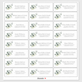 Pegatina Eucalyptus Greenery Guest Names Smaller Labores