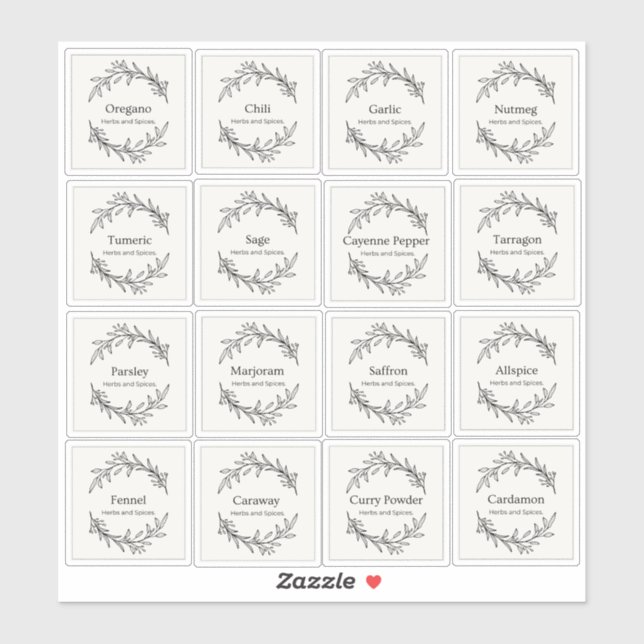 Pegatina Eucalyptus Kitchen Hierbas culinarias Script 2 (Hoja)