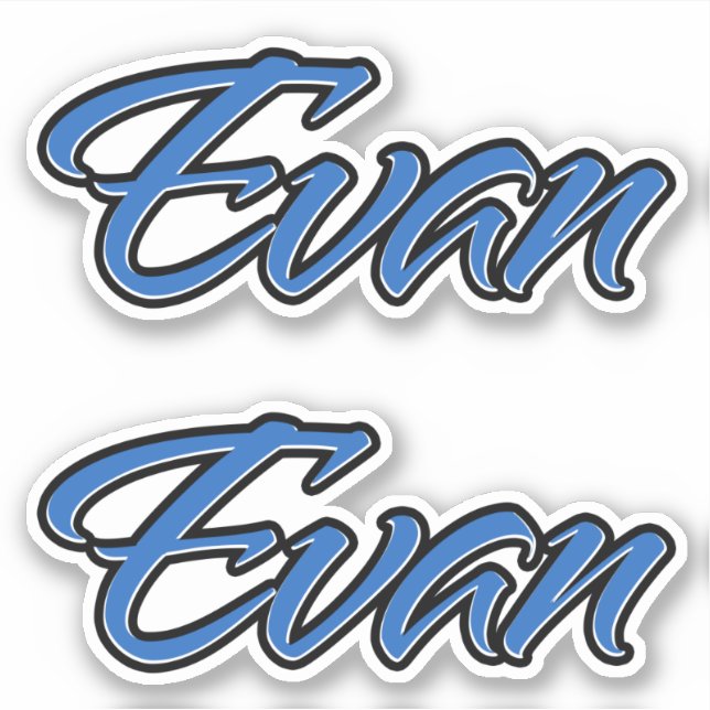 Pegatina Evan Name blue Aufkleber Sticker Stickerset (Anverso)