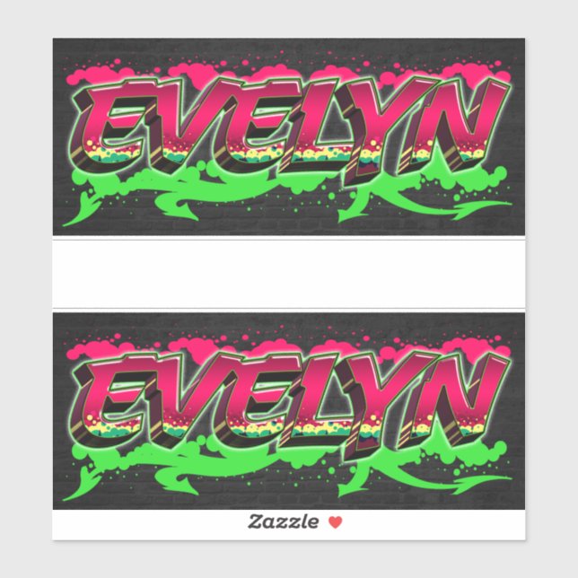 Pegatina Evelyn Vorname Name Graffiti Aufkleber Sticker (Hoja)