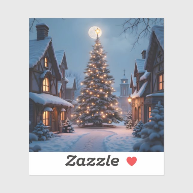 Pegatina Evergreen Glow - Square Vinyl Sticker (Hoja)