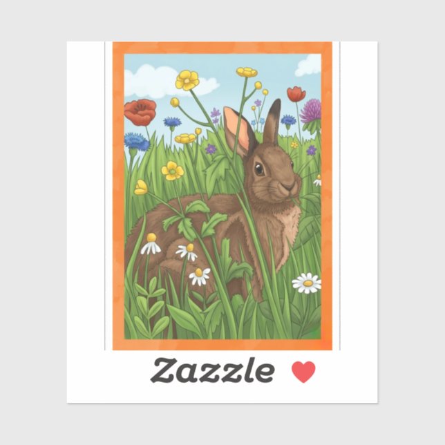 Pegatina Every Bunny Loves Flowers (Hoja)