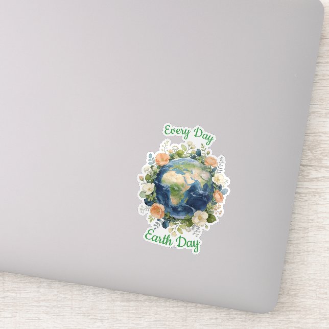 Pegatina Every Day Earth Day Floral Wreath Earth (Detalle)