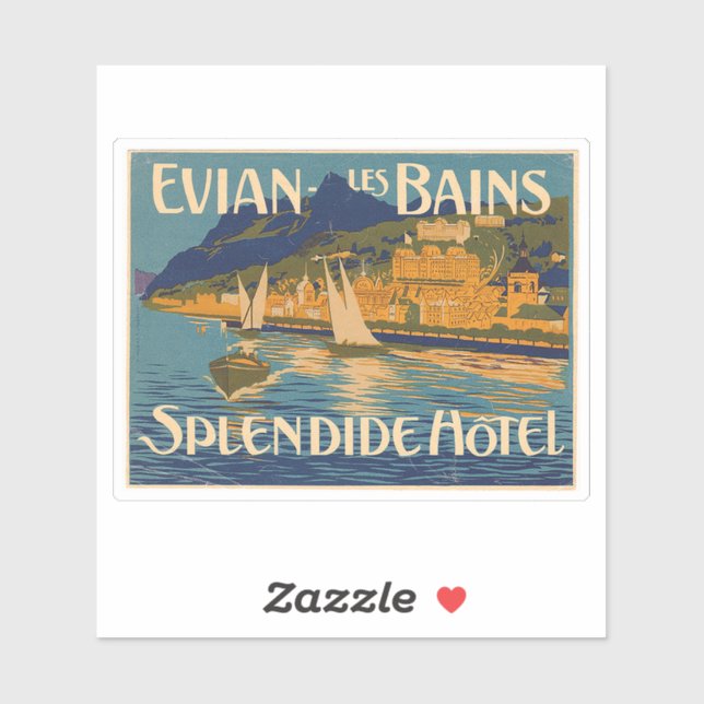 Pegatina Evian Les Bains Spledide Hotel (Hoja)