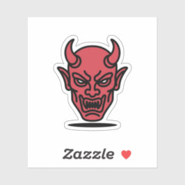 Pegatina Evil Red Devil Face Halloween Sticker
