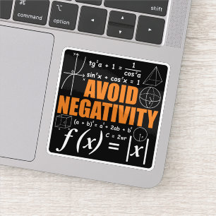 Pegatina Evitar la negatividad Divertida Maestra Matemática