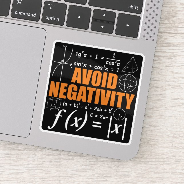 Pegatina Evitar la negatividad Divertida Maestra Matemática (Detalle)