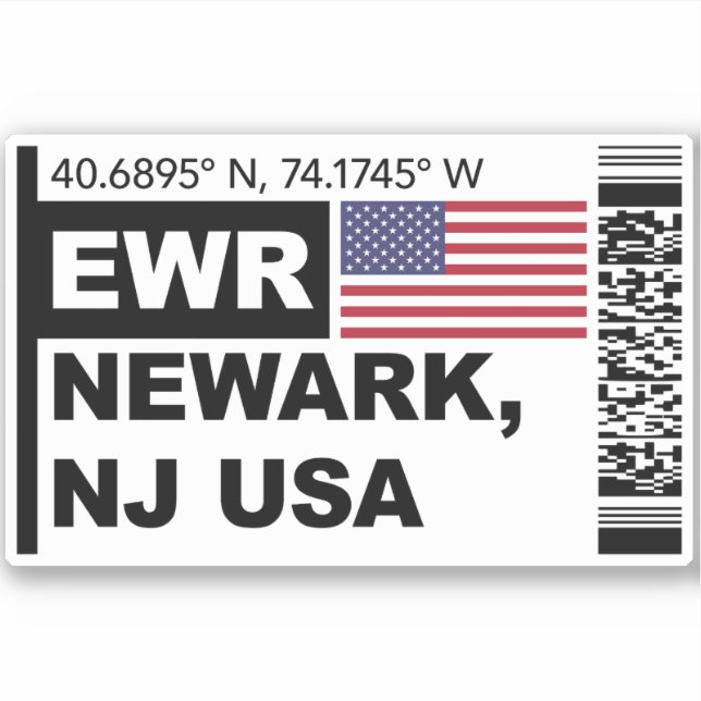 Pegatina EWR Newark Boarding Pass - New Jersey Travel (Anverso)