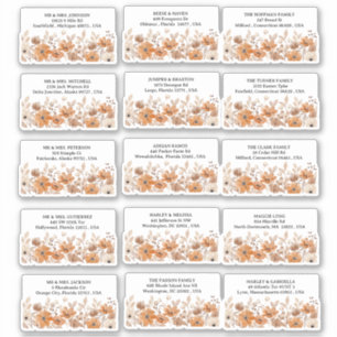 Pegatina Excéntrica dirección de Boda de Boho Floral