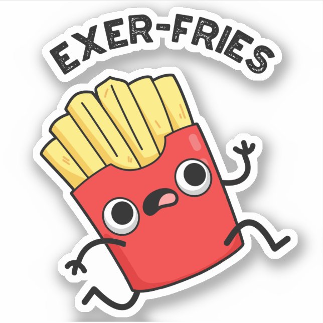 Pegatina Exer-fries Funny Fries Puns (Anverso)