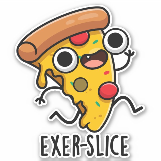 Pegatina Exer-slice Funny Pizza Pun (Anverso)