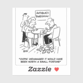 Pegatina Experto en antigüedades arroja un artículo valioso