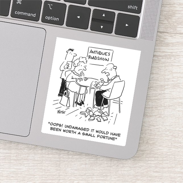 Pegatina Experto en antigüedades arroja un artículo valioso (Detalle)