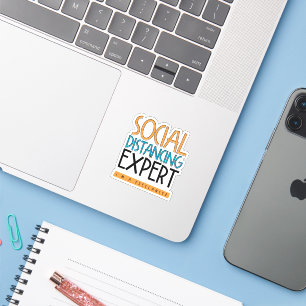 Pegatina Experto en distanciamiento social. Soy un autónomo