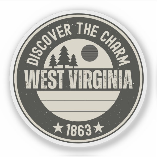 Pegatina Explora Virginia Occidental: Diseños para cada ena (Anverso)