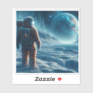 Pegatina Exploración del paisaje de hielo alienígena de la