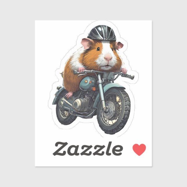 Pegatina Explorador de cerdo de Guinea en bicicleta, viaje  (Hoja)