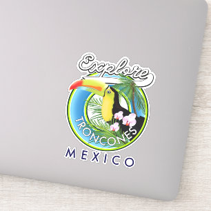 Pegatina Explorar el logo retro de Troncones México
