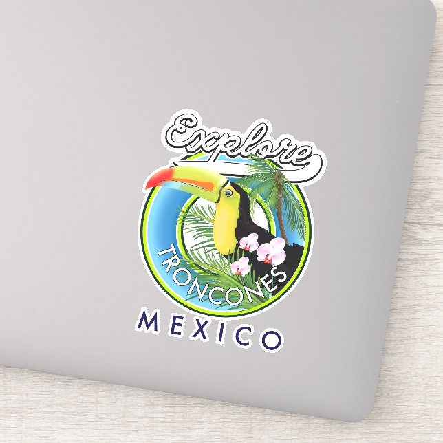 Pegatina Explorar el logo retro de Troncones México (Detalle)