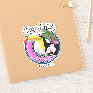 Pegatina Explorar el logotipo retro de Tampa Florida
