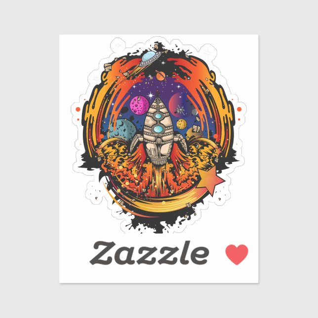 Pegatina Explosión en el espacio (Hoja)